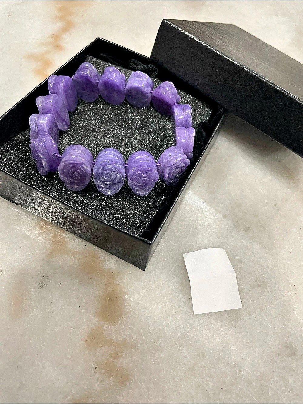 Purple Carved Rose Bracelet Like New